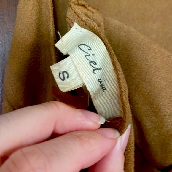 Boho Faux Suede Babydoll Dress Size Small - Picture 4 of 6